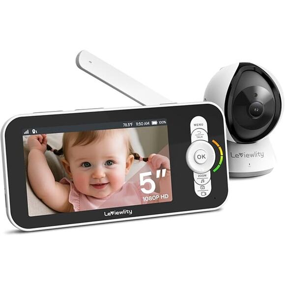 Video Baby Monitor with Camera No Wifi  1080P HD Screen 30Hr Battery 2-Way Talk - Picture 1 of 12